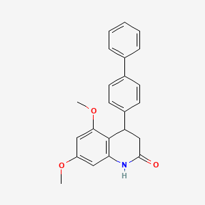 molecular formula C23H21NO3 B4672012 4-(4-biphenylyl)-5,7-dimethoxy-3,4-dihydro-2(1H)-quinolinone 