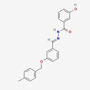 molecular formula C22H20N2O3 B4672025 3-hydroxy-N'-{3-[(4-methylbenzyl)oxy]benzylidene}benzohydrazide 