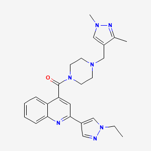 molecular formula C25H29N7O B4672027 4-({4-[(1,3-dimethyl-1H-pyrazol-4-yl)methyl]-1-piperazinyl}carbonyl)-2-(1-ethyl-1H-pyrazol-4-yl)quinoline 