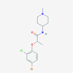 molecular formula C15H20BrClN2O2 B4672036 2-(4-bromo-2-chlorophenoxy)-N-(1-methyl-4-piperidinyl)propanamide 