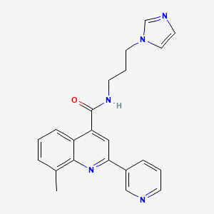 molecular formula C22H21N5O B4672039 N-[3-(1H-imidazol-1-yl)propyl]-8-methyl-2-(3-pyridinyl)-4-quinolinecarboxamide 