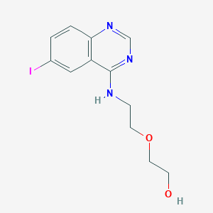 molecular formula C12H14IN3O2 B4672040 2-{2-[(6-iodo-4-quinazolinyl)amino]ethoxy}ethanol 