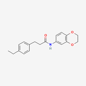 molecular formula C19H21NO3 B4672044 N-(2,3-dihydro-1,4-benzodioxin-6-yl)-3-(4-ethylphenyl)propanamide 