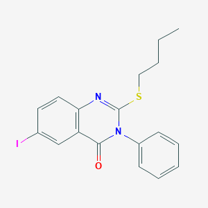 molecular formula C18H17IN2OS B4672048 2-(butylthio)-6-iodo-3-phenyl-4(3H)-quinazolinone 