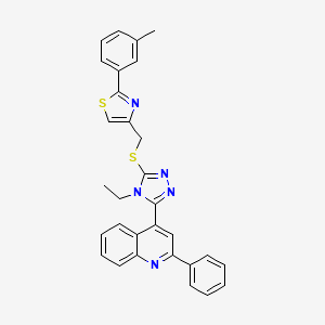 molecular formula C30H25N5S2 B4672056 4-[4-ethyl-5-({[2-(3-methylphenyl)-1,3-thiazol-4-yl]methyl}thio)-4H-1,2,4-triazol-3-yl]-2-phenylquinoline 