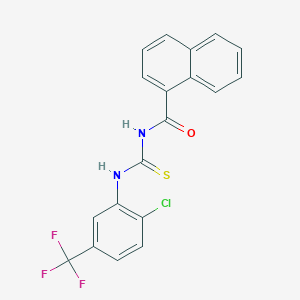 molecular formula C19H12ClF3N2OS B4672086 N-({[2-chloro-5-(trifluoromethyl)phenyl]amino}carbonothioyl)-1-naphthamide 