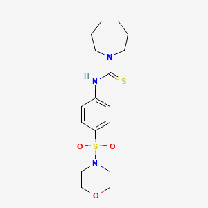molecular formula C17H25N3O3S2 B4672101 N-[4-(4-morpholinylsulfonyl)phenyl]-1-azepanecarbothioamide 