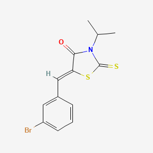 molecular formula C13H12BrNOS2 B4672107 5-(3-bromobenzylidene)-3-isopropyl-2-thioxo-1,3-thiazolidin-4-one 