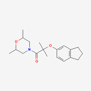 molecular formula C19H27NO3 B4672139 4-[2-(2,3-dihydro-1H-inden-5-yloxy)-2-methylpropanoyl]-2,6-dimethylmorpholine 