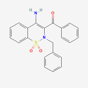 molecular formula C22H18N2O3S B4672162 (4-amino-2-benzyl-1,1-dioxido-2H-1,2-benzothiazin-3-yl)(phenyl)methanone 