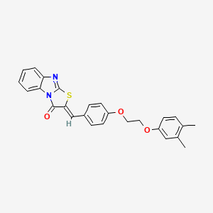 molecular formula C26H22N2O3S B4672173 2-{4-[2-(3,4-dimethylphenoxy)ethoxy]benzylidene}[1,3]thiazolo[3,2-a]benzimidazol-3(2H)-one 
