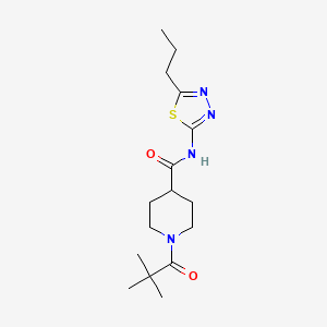 1-(2,2-dimethylpropanoyl)-N-(5-propyl-1,3,4-thiadiazol-2-yl)-4-piperidinecarboxamide