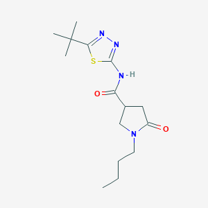 molecular formula C15H24N4O2S B4672208 1-butyl-N-(5-tert-butyl-1,3,4-thiadiazol-2-yl)-5-oxopyrrolidine-3-carboxamide 