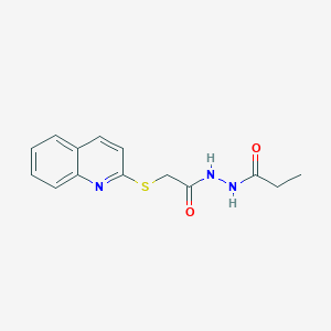 molecular formula C14H15N3O2S B4672254 N'-[2-(2-quinolinylthio)acetyl]propanohydrazide 