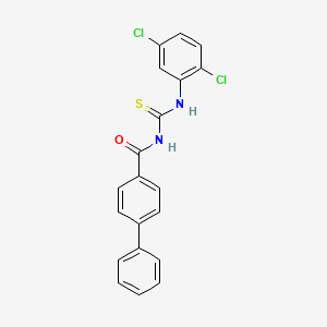 molecular formula C20H14Cl2N2OS B4672268 N-{[(2,5-dichlorophenyl)amino]carbonothioyl}-4-biphenylcarboxamide 