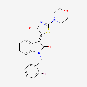 molecular formula C22H18FN3O3S B4672269 1-(2-fluorobenzyl)-3-[2-(4-morpholinyl)-4-oxo-1,3-thiazol-5(4H)-ylidene]-1,3-dihydro-2H-indol-2-one 