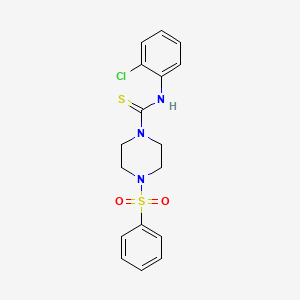 molecular formula C17H18ClN3O2S2 B4672287 N-(2-chlorophenyl)-4-(phenylsulfonyl)-1-piperazinecarbothioamide 