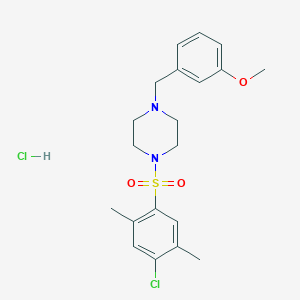 molecular formula C20H26Cl2N2O3S B4672297 1-[(4-chloro-2,5-dimethylphenyl)sulfonyl]-4-(3-methoxybenzyl)piperazine hydrochloride 