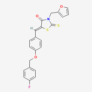 molecular formula C22H16FNO3S2 B4672309 5-{4-[(4-fluorobenzyl)oxy]benzylidene}-3-(2-furylmethyl)-2-thioxo-1,3-thiazolidin-4-one 