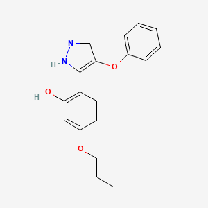molecular formula C18H18N2O3 B4672344 2-(4-phenoxy-1H-pyrazol-3-yl)-5-propoxyphenol 