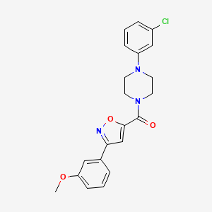 molecular formula C21H20ClN3O3 B4672349 1-(3-chlorophenyl)-4-{[3-(3-methoxyphenyl)-5-isoxazolyl]carbonyl}piperazine 