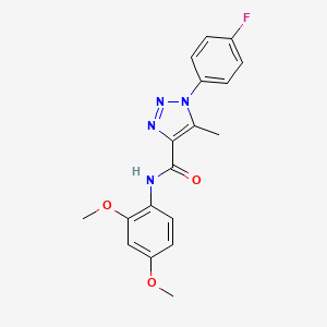 molecular formula C18H17FN4O3 B4672365 N-(2,4-dimethoxyphenyl)-1-(4-fluorophenyl)-5-methyl-1H-1,2,3-triazole-4-carboxamide 