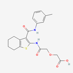 molecular formula C20H22N2O5S B4672367 {2-[(3-{[(3-methylphenyl)amino]carbonyl}-4,5,6,7-tetrahydro-1-benzothien-2-yl)amino]-2-oxoethoxy}acetic acid 