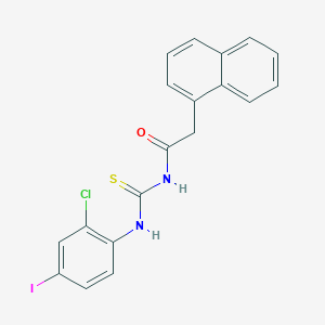 molecular formula C19H14ClIN2OS B4672378 N-{[(2-chloro-4-iodophenyl)amino]carbonothioyl}-2-(1-naphthyl)acetamide 