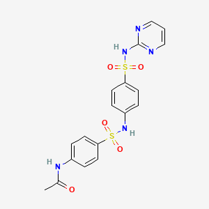 molecular formula C18H17N5O5S2 B4672379 N-{4-[({4-[(2-pyrimidinylamino)sulfonyl]phenyl}amino)sulfonyl]phenyl}acetamide 