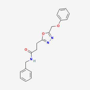 molecular formula C19H19N3O3 B4672385 N-benzyl-3-[5-(phenoxymethyl)-1,3,4-oxadiazol-2-yl]propanamide 