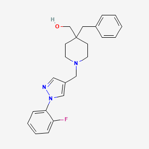 molecular formula C23H26FN3O B4672390 (4-benzyl-1-{[1-(2-fluorophenyl)-1H-pyrazol-4-yl]methyl}-4-piperidinyl)methanol 