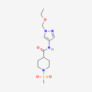 molecular formula C13H22N4O4S B4672398 N-[1-(ethoxymethyl)-1H-pyrazol-4-yl]-1-(methylsulfonyl)-4-piperidinecarboxamide 