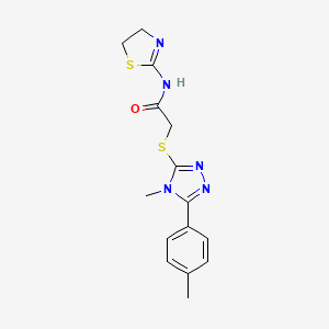 molecular formula C15H17N5OS2 B4672418 N-(4,5-dihydro-1,3-thiazol-2-yl)-2-{[4-methyl-5-(4-methylphenyl)-4H-1,2,4-triazol-3-yl]thio}acetamide 