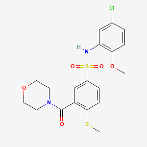 molecular formula C19H21ClN2O5S2 B4672427 N-(5-chloro-2-methoxyphenyl)-4-(methylthio)-3-(4-morpholinylcarbonyl)benzenesulfonamide 