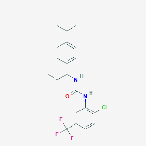 molecular formula C21H24ClF3N2O B4672443 N-[1-(4-sec-butylphenyl)propyl]-N'-[2-chloro-5-(trifluoromethyl)phenyl]urea 