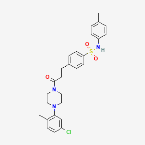 molecular formula C27H30ClN3O3S B4672450 4-{3-[4-(5-chloro-2-methylphenyl)-1-piperazinyl]-3-oxopropyl}-N-(4-methylphenyl)benzenesulfonamide 