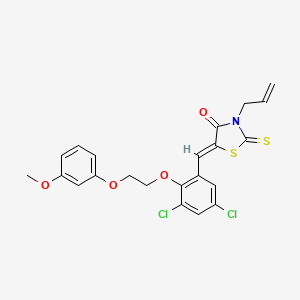 molecular formula C22H19Cl2NO4S2 B4672484 3-allyl-5-{3,5-dichloro-2-[2-(3-methoxyphenoxy)ethoxy]benzylidene}-2-thioxo-1,3-thiazolidin-4-one 