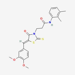 molecular formula C23H24N2O4S2 B4672488 3-[5-(3,4-dimethoxybenzylidene)-4-oxo-2-thioxo-1,3-thiazolidin-3-yl]-N-(2,3-dimethylphenyl)propanamide 