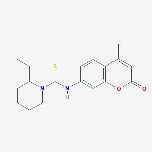 molecular formula C18H22N2O2S B4672507 2-ethyl-N-(4-methyl-2-oxo-2H-chromen-7-yl)-1-piperidinecarbothioamide 
