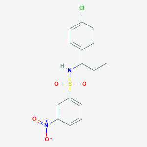 molecular formula C15H15ClN2O4S B4672543 N-[1-(4-chlorophenyl)propyl]-3-nitrobenzenesulfonamide 
