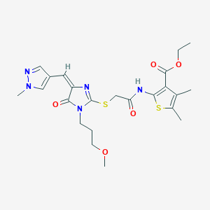 molecular formula C23H29N5O5S2 B4672560 ethyl 2-{[({1-(3-methoxypropyl)-4-[(1-methyl-1H-pyrazol-4-yl)methylene]-5-oxo-4,5-dihydro-1H-imidazol-2-yl}thio)acetyl]amino}-4,5-dimethyl-3-thiophenecarboxylate 