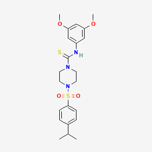 molecular formula C22H29N3O4S2 B4672572 N-(3,5-dimethoxyphenyl)-4-[(4-isopropylphenyl)sulfonyl]-1-piperazinecarbothioamide 