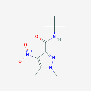 molecular formula C10H16N4O3 B4672575 N-(tert-butyl)-1,5-dimethyl-4-nitro-1H-pyrazole-3-carboxamide 