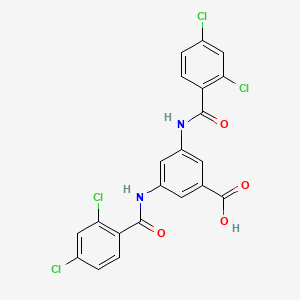 molecular formula C21H12Cl4N2O4 B4672585 3,5-bis[(2,4-dichlorobenzoyl)amino]benzoic acid 