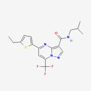 molecular formula C18H19F3N4OS B4672600 5-(5-ethyl-2-thienyl)-N-isobutyl-7-(trifluoromethyl)pyrazolo[1,5-a]pyrimidine-3-carboxamide 