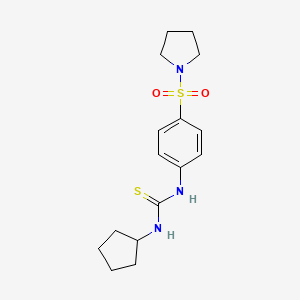 molecular formula C16H23N3O2S2 B4672608 N-cyclopentyl-N'-[4-(1-pyrrolidinylsulfonyl)phenyl]thiourea 