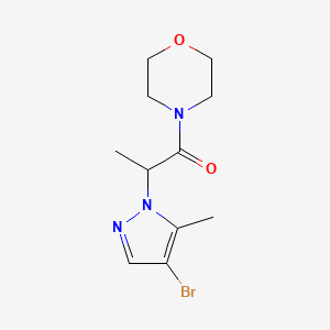 molecular formula C11H16BrN3O2 B4672622 4-[2-(4-bromo-5-methyl-1H-pyrazol-1-yl)propanoyl]morpholine 
