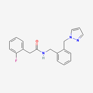molecular formula C19H18FN3O B4672633 2-(2-fluorophenyl)-N-[2-(1H-pyrazol-1-ylmethyl)benzyl]acetamide 