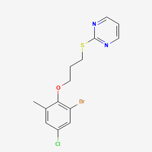 molecular formula C14H14BrClN2OS B4672661 2-{[3-(2-bromo-4-chloro-6-methylphenoxy)propyl]thio}pyrimidine 