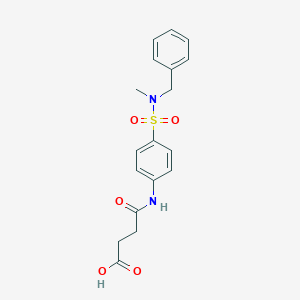 molecular formula C18H20N2O5S B467269 3-({4-[Benzyl(methyl)sulfamoyl]phenyl}carbamoyl)propanoic acid CAS No. 514797-07-0